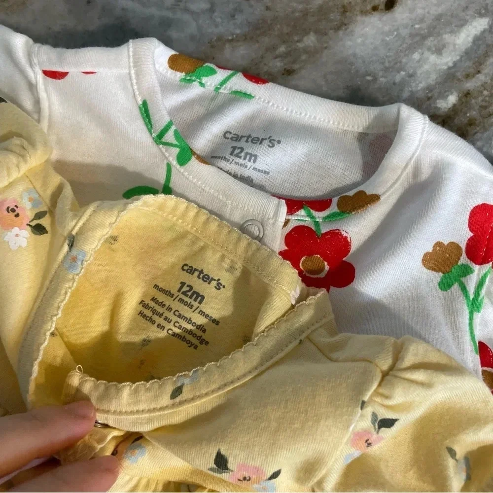 NEW Carter’s - Set of 2 Floral Onesies
